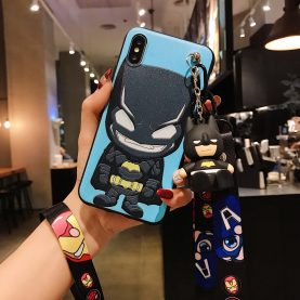FOR IPHONE Batman CARTOON PHONE CASES COVERS With Holder Stand Strap